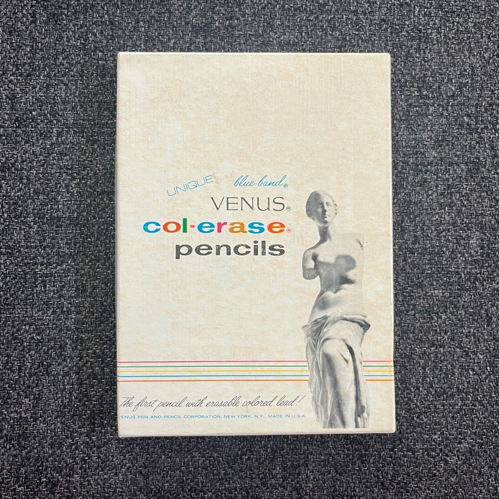 •Vintage Venus Col-Erase 1277 Carmine Red Pencils Blue Band 3 packs in Box•